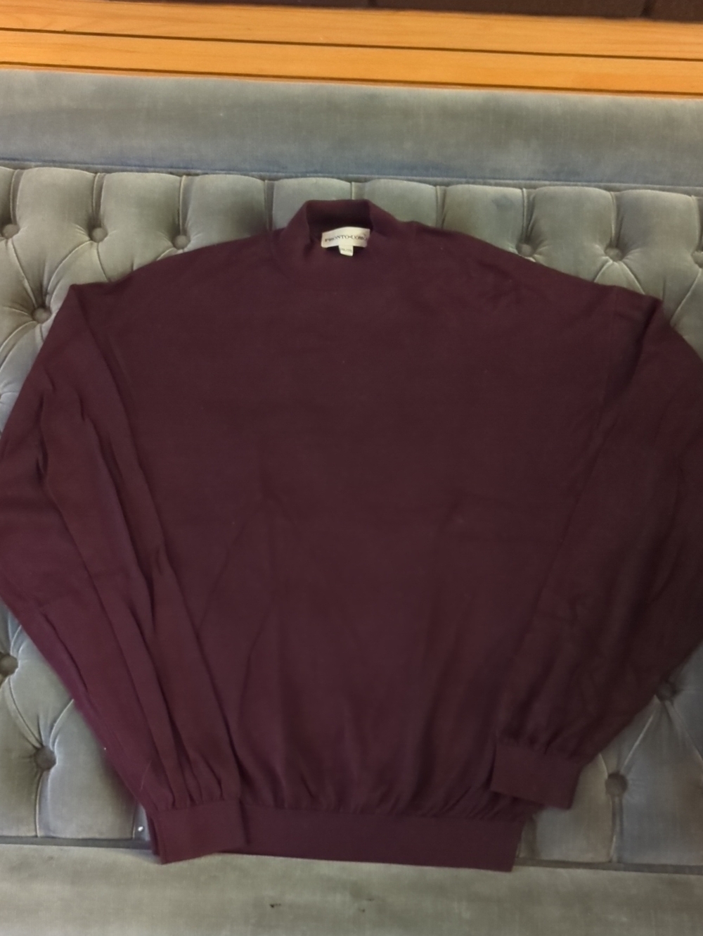 Pronto Uomo Men's Silk Blend Crewneck Sweater in Burgundy